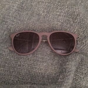 Ray-Ban Matte Pink Frame Sunglasses with Brown Gradient Lenses